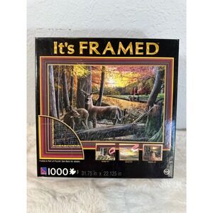 TCG It's Framed 1000 Piece Puzzle Deer Country Evening Kevin Daniel New Sealed